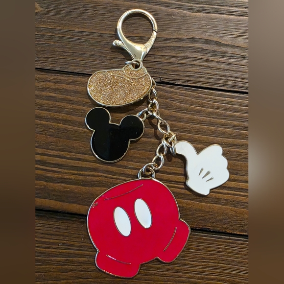 Disney Other - Disney Mickey Mouse Charm Keychain - Red, Black, Gold, White